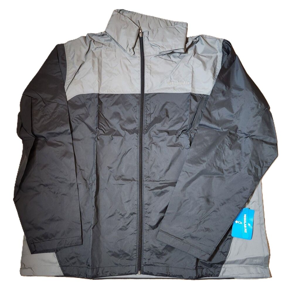 Columbia Glennaker Lake II Rain Jacket Men’s 2X Black/Grey NWT